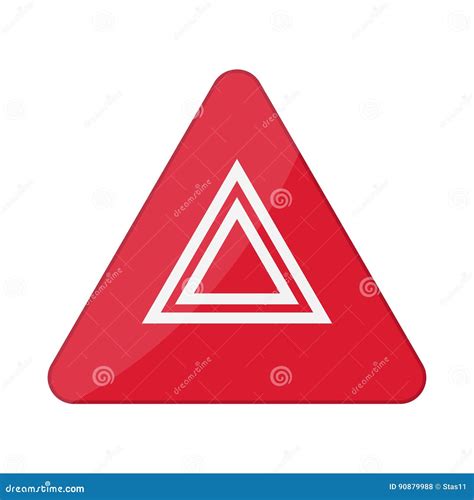 Hazard Warning Lights Flashes Button in Car. Vector Illustration Stock Vector - Illustration of ...