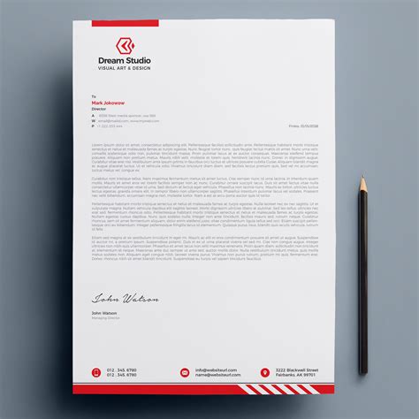 Letterhead Template with red details - Download Free Vectors, Clipart Graphics & Vector Art