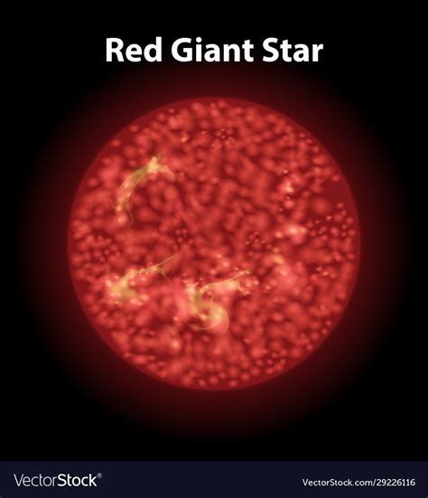 Red giant star on dark space Royalty Free Vector Image