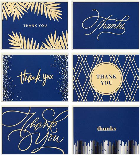 Buy Hallmark Thank You Cards Assortment, Gold and Navy 120 Thank You ...