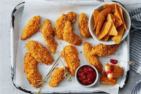 Air fryer Doritos-crumbed chicken tenders recipe