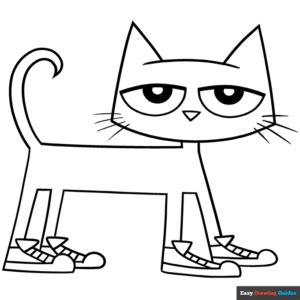 Pete the Cat Coloring Page | Easy Drawing Guides