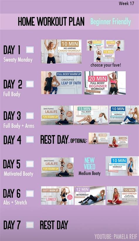 Pamela Reif Workout Plan Week 17 | Beginner Friendly | Programmi di allenamento, Allenamento ...