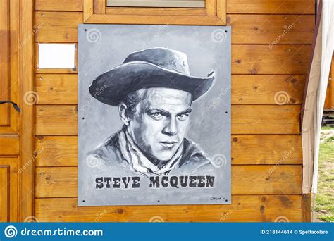 Steve McQueen Portrait Hanging on Wooden Wall Editorial Stock Image - Image of tribal, america ...