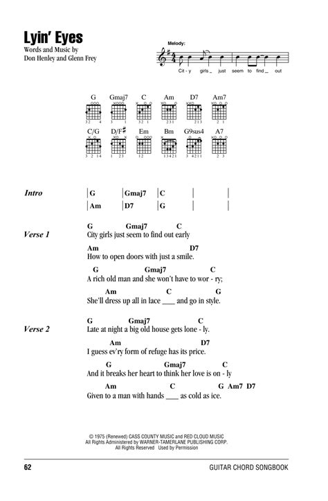 Lyin' Eyes by Eagles - Guitar Chords/Lyrics - Guitar Instructor