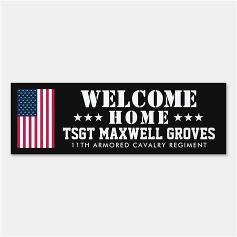 Welcome Home Military Sign with USA Flag | Zazzle