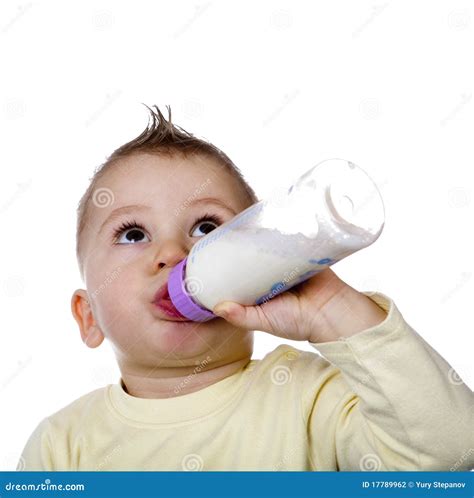 Baby is drinking milk stock photo. Image of background - 17789962