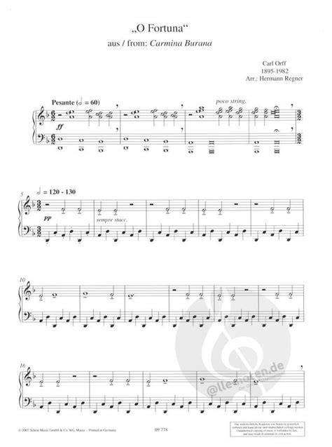 O Fortuna by Carl Orff (Download) » Piano Sheet Music