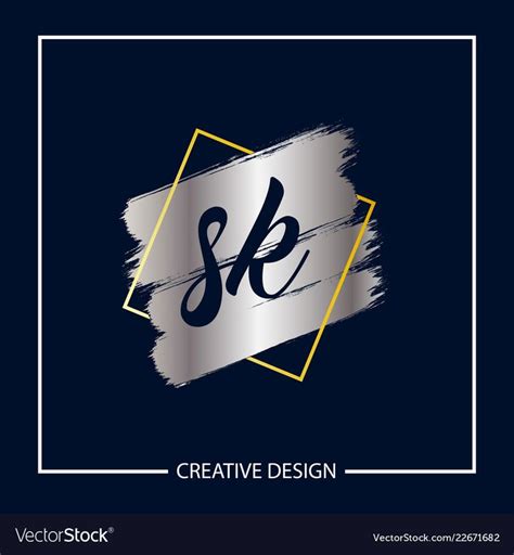 Initial letter sk logo template design vector image on VectorStock | Sk logo, S letter images ...