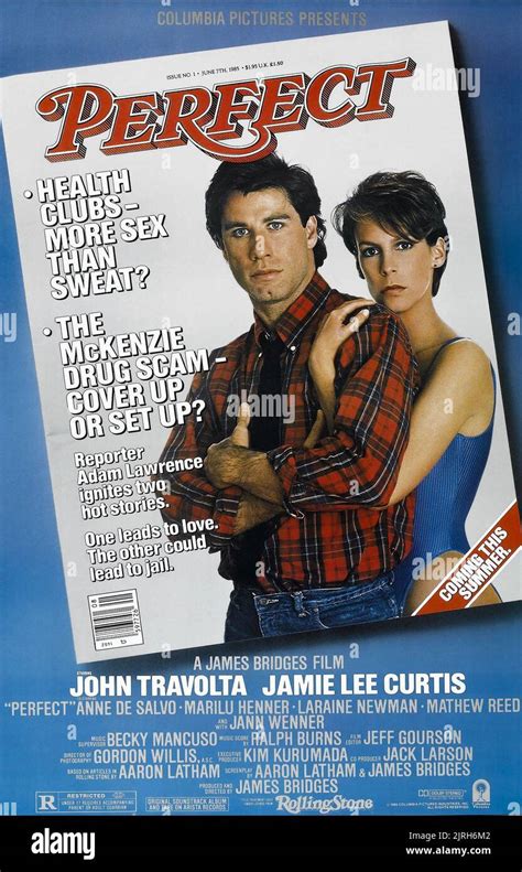 JOHN TRAVOLTA, JAMIE LEE CURTIS MOVIE POSTER, PERFECT, 1985 Stock Photo ...