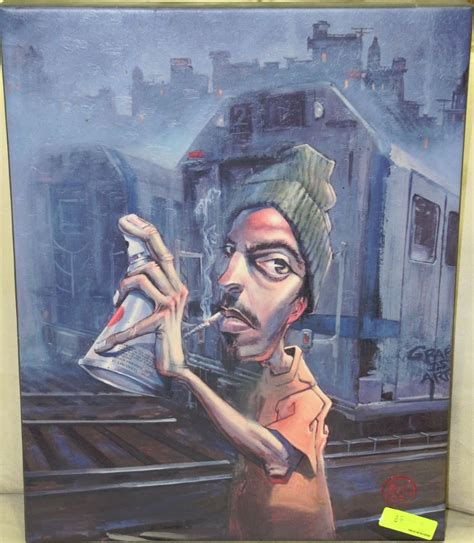 WEED SMOKING GRAFFITI ARTIST CANVAS PICTURE