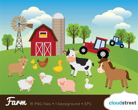 BUY 2 GET 1 FREE Farm Clipart / Farm Animal Clipart / barnyard clipart / farm animal clip art ...