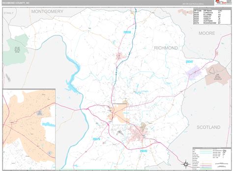 Richmond County, NC Wall Map Premium Style by MarketMAPS - MapSales.com