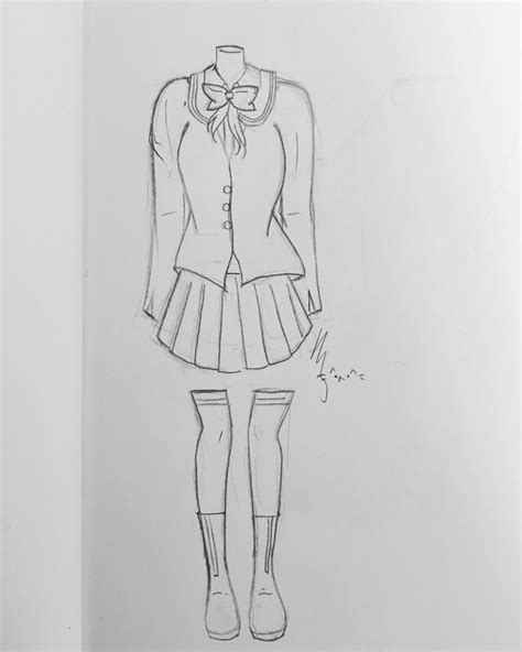 Anime School Uniform Drawing at PaintingValley.com | Explore collection of Anime School Uniform ...