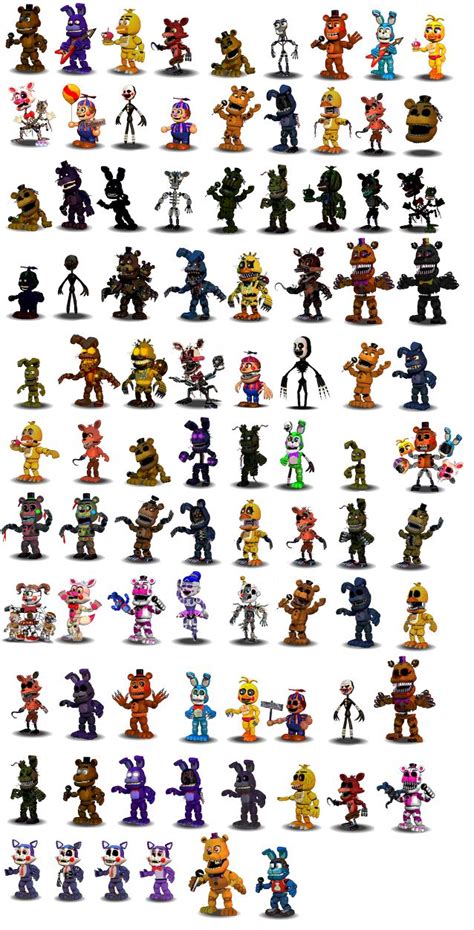Fnaf (Canon and Fan-made) Characters Canon V1(Old) by Educraft on DeviantArt | Fnaf jumpscares ...