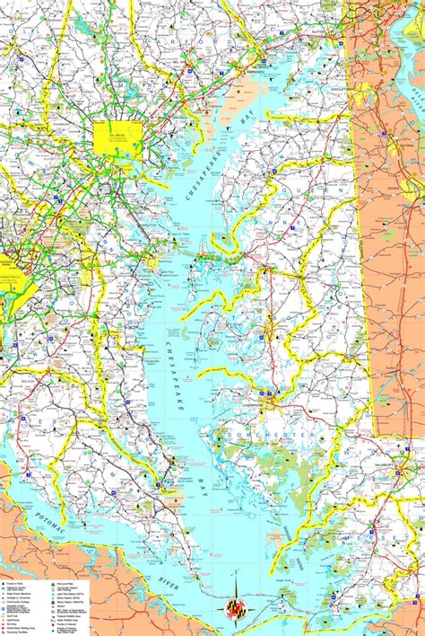 Large detailed map of Chesapeake Bay - Ontheworldmap.com