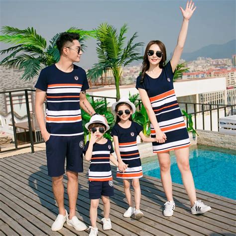 Mother Daughter Clothes Summer Family Look Cotton T shirt Dress Outfits Daddy Kids Family ...