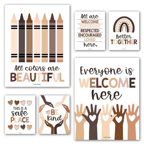 Buy Hadley Designs 6 Colorful Diversity s For Classroom Decor For ...