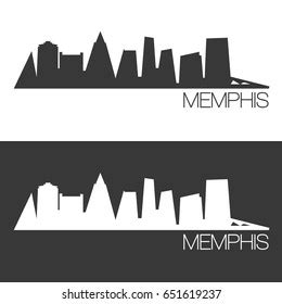 Memphis Skyline Silhouette Abstract Design City Stock Vector (Royalty ...