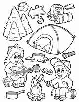 Camping gear coloring Pages Download And Print For Free sketch template