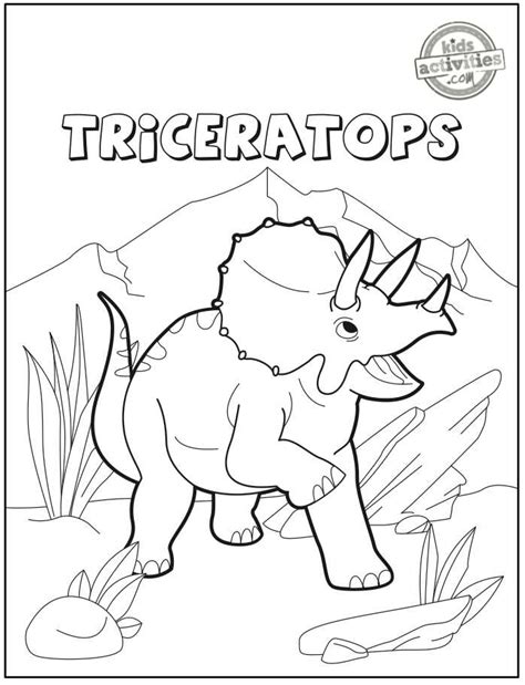 Triceratops Dinosaur Coloring Pages for Kids | Kids Activities Blog