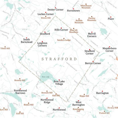 NH Strafford Strafford Vector Road Map Digital Art by Frank Ramspott ...