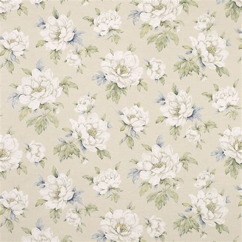 Wisley Floral Print Linen/Cotton Curtain Fabric, Natural | Curtain ...