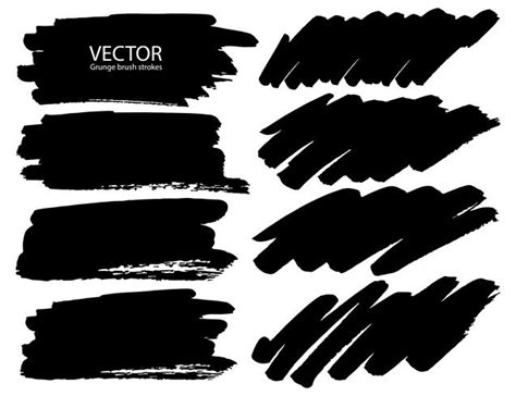 Set of brush strokes, Black ink grunge brush strokes. Vector illustration. 541257 Vector Art at ...