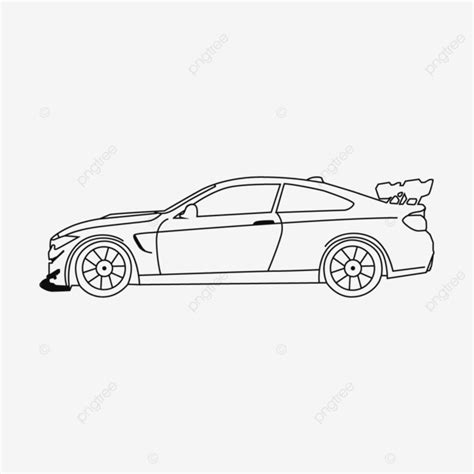 Car Drawing Outline Transport Isolated, Car Vector, Car Design, Car Drawing PNG and Vector with ...