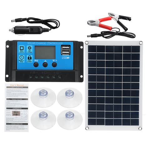 Solar Kits - 100W Solar Panel Kit 12V Battery Charger 10-100A LCD Cont... (CONTROLLER CURRENT ...