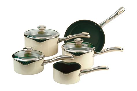 Meyer Select Advantage Aluminium/Enamel Cookware Set , 5-Piece - Almond: Amazon.co.uk: Kitchen ...