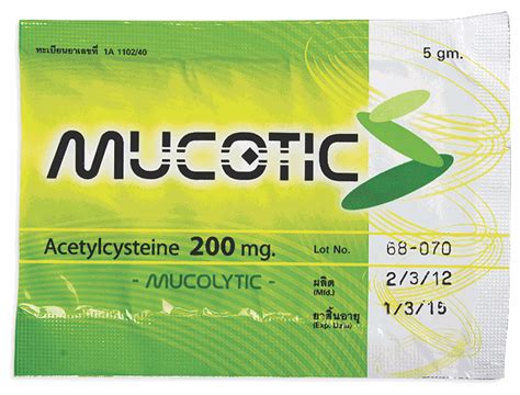 Mucotic Dosage & Drug Information | MIMS Thailand