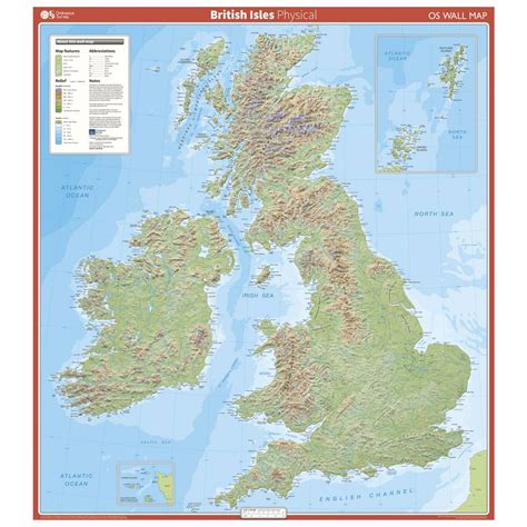 British Isles Physical Wall Map | Images and Photos finder