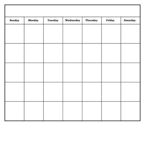 Blank Printable Monthly Calendar With No Dates | Example Calendar Printable