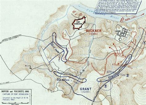 Capture of Fort Donelson, February 16, 1862, battle map | House Divided