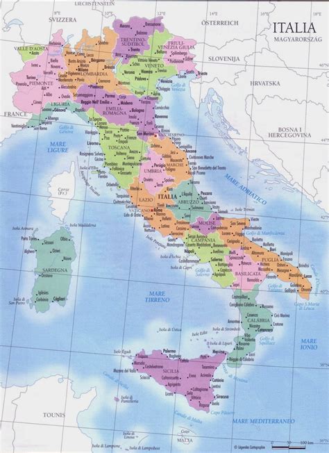 Italy regions map • mappery