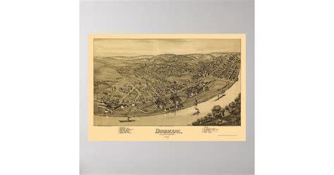 Duquesne, PA Panoramic Map - 1897 Poster | Zazzle