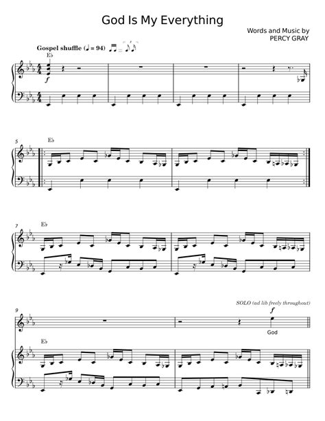 God Is My Everything - PERCY GRAY Sheet music for Piano, Synthesizer (Mixed Quartet) | Musescore.com