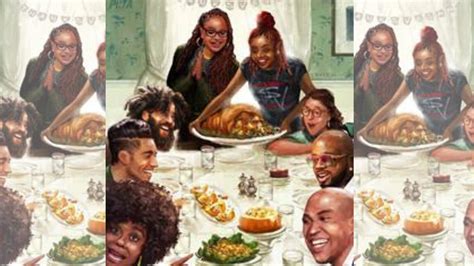 PETA reimagines famous Thanksgiving painting with vegan celebrities - TheGrio