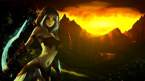 Night Elf Rogue widescreen wallpaper WOW by Runnetty on DeviantArt