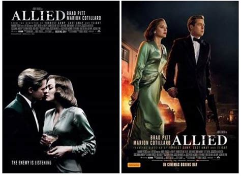 ALLIED | Brad Pitt & Marion Cotillard Posters! - Impulse Gamer