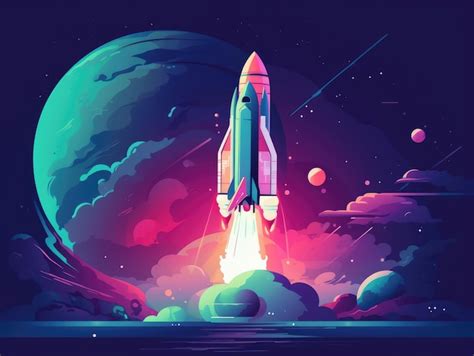 Premium Photo | Rocket launch concept illustration generative ai