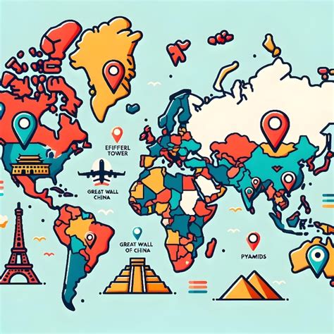 Premium Vector | World Landmarks Map