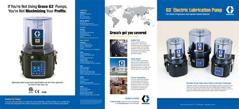 Graco G3 Series Lubrication Pumps Users Manual Brochure