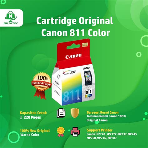 Jual Tinta Catridge Canon 811 Catridge Original Canon Ip2770 Color | Shopee Indonesia