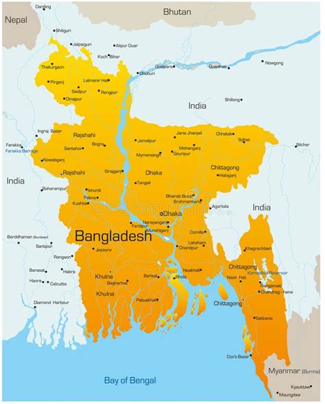 Map of Bangladesh Country - Vector Illustration