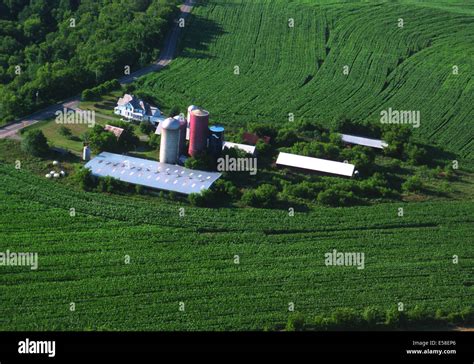 Aerial view of farm Stock Photo - Alamy