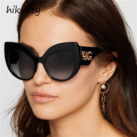 Aliexpress.com : Buy 89135 Luxury Diamond Cat Eye Sunglasses Women 2018 Oversized Shiny ...