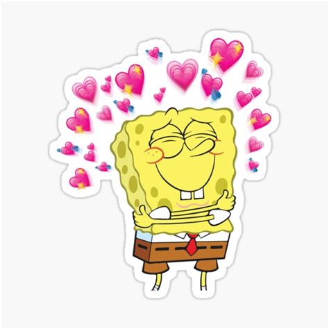 "Spongebob Love Burst" Sticker for Sale by yawnni | Redbubble