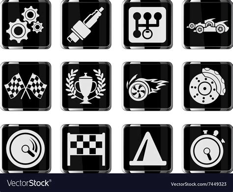 Racing icons Royalty Free Vector Image - VectorStock